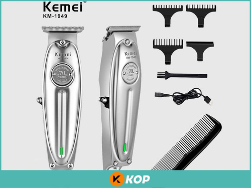 Recortadora Kemei Recargable KM-1949 plateada