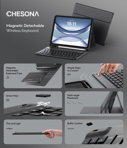 Funda De Teclado Chesona Para Ipad A16 11ª 10ª Generación Ne Color
