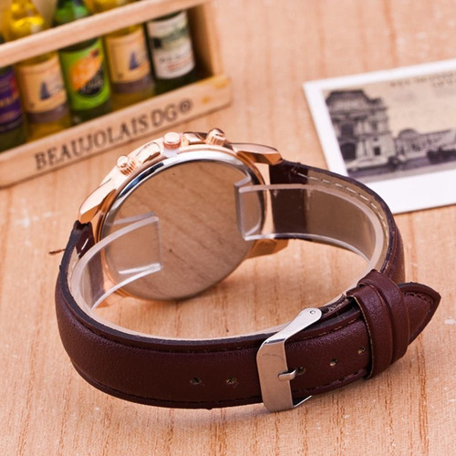 10 Unids Geneva Reloj Al Por Mayor Cuero Moda Relojes Señor