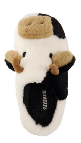 Pantufla Confort Andrea Mujer Con Diseño De Vaca Multicolor