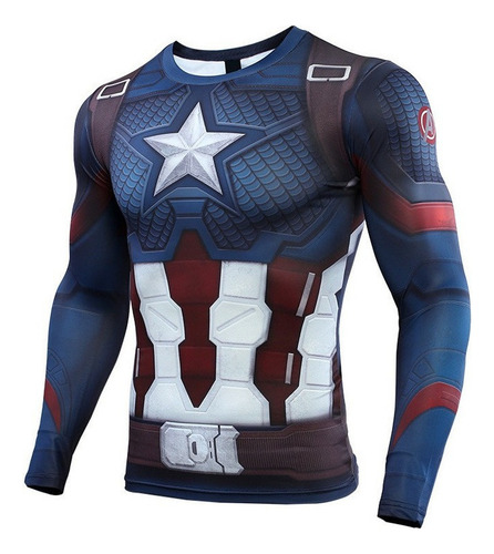C Traje Cosplay Para Avengers Capitán América Playera