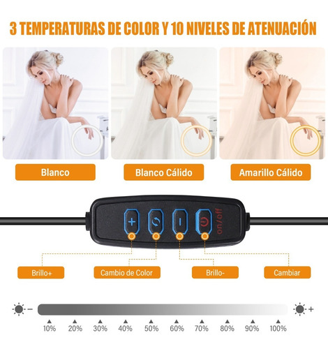 Lámpara De Maquillaje Anillo De Luz Led + Trípode
