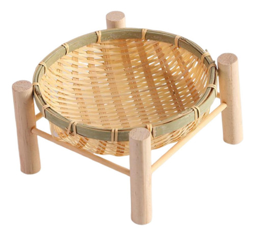 Bandeja De Cesta De Bambú, Bandeja Para Servir, 18cm Madera