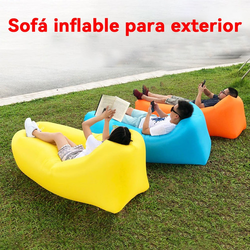Colchón Inflable Personal Portátil Camping Acampar Colchone Naranja