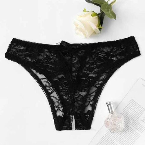 Braguitas De Encaje Floral Para Mujer, 1 Pieza, Sin Entrepie