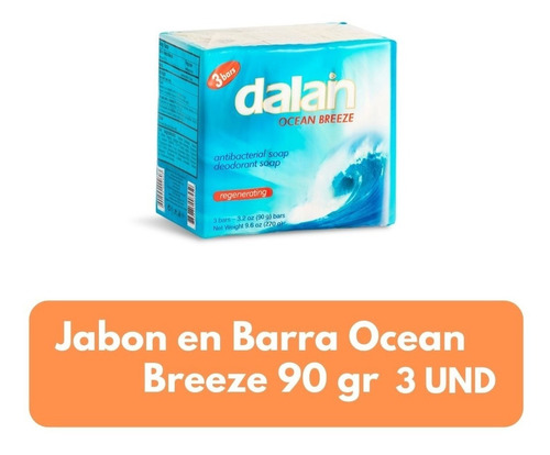 Imagen 1 de 3 de Dalan Jabón Barra Ocean Breeze 3-pack 90gr 24 Paqxbulto
