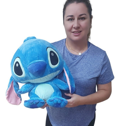 Pelúcia Grande 50 Cm Lilo Stitch Filme Boneco Azul Brinquedo