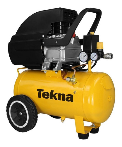 Compressor de ar elétrico portátil Tekna Cp8525 24L 2hp 110V amarelo