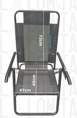 Sillon Reposera Plegable Black Descansar 80040 5 Posiciones