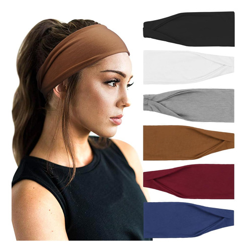 Diademas Deportivas De Yoga Para Mujer, Elásticas Color Sólido Una Talla Color Sólido