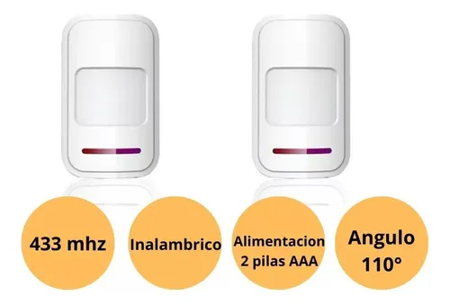 Alarma Sensor Inalambrico Pir Movimiento Termico Wireless