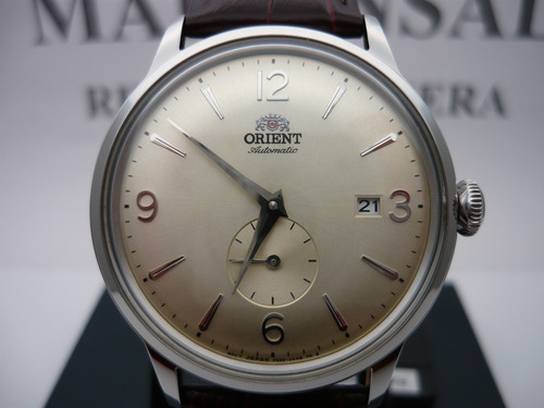 Orient Bambino Small Seconds Autom Ra-ap0003s Fotos Reales Marrón Acero Pulido Champagne