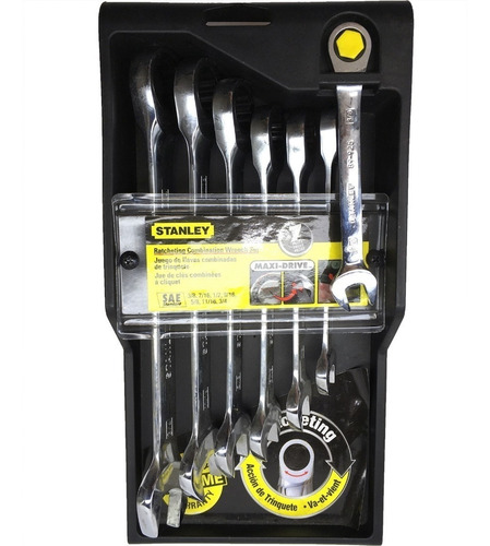 Stanley (94-542) Jgo. 7 Llaves Combinadas Matraca Std