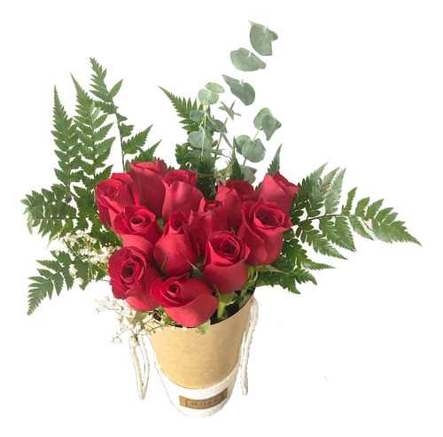 Cono 12 Rosas Rojas - (ramo De Flores) - Florería 24hrs.