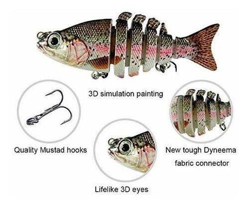 Ods Señuelo Pesca Swimbaits Articulado Duro Para Bass Trout