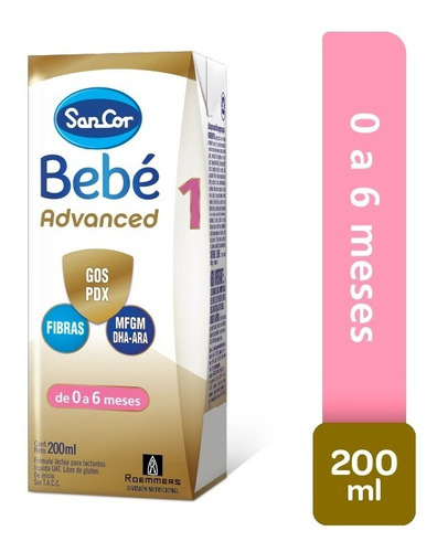 Sancor Bebe 1 Advanced 0 A 6 Meses 200ml Pack X 30