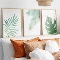 Comprar 3 Cuadros Decorativos Living Hojas Botánica Monstera 30x40