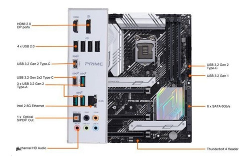 Placa Madre Asus Prime Z590-a Lga 1200 Inter Motherboard