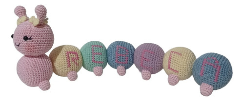 Centopeia Personalizada Com Nome Em Amigurumi