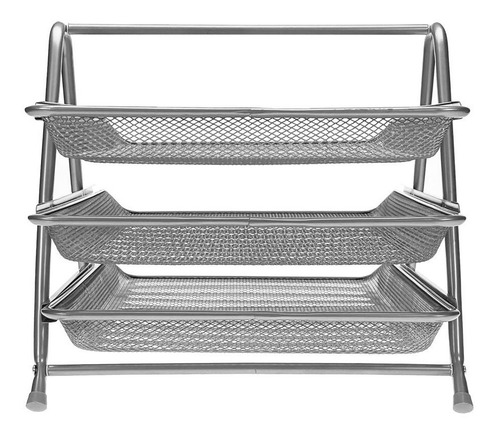 Charola De 3 Niveles De Malla Gris