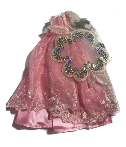 Vestido Rosa Para Muñeca De 30 Cm