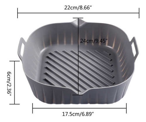 (gy) Cesta De Silicona Antiadherente Air Fryer Liner Reutili