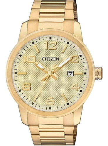 Relógio Citizen Masculino Bi1022-51p / Tz20288g Cor da correia Dourado Cor do bisel Dourado Cor do fundo Dourado