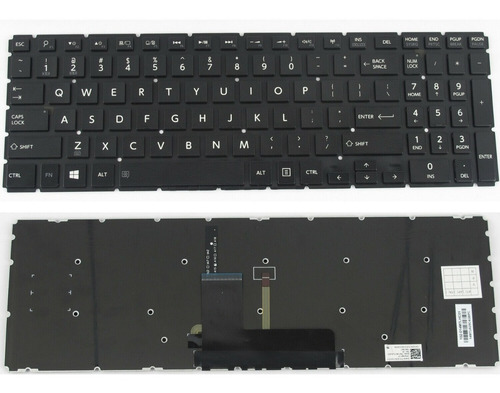 Teclado Toshiba P55w P50w S55-c L50b L50d-b L50t Retroilumin Color Negro Ingles