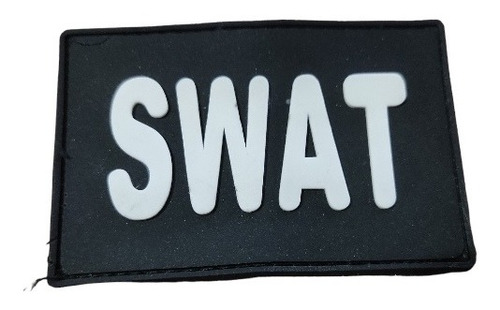 Parche Insignia Pvc Equipo Swat Fondo Negro Ltactico Full