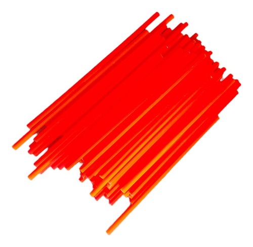 * 50 Palitos Plastico Naranja Neon Paletas Choco Halloween