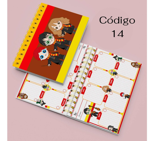 Organizador Semanal A5 52 Hojas Varios Diseños Tapa Dura