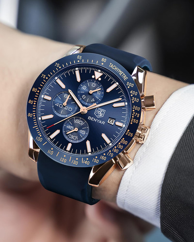 Watch By Benyar Chronograph Quartz Para Hombre, Resistente A