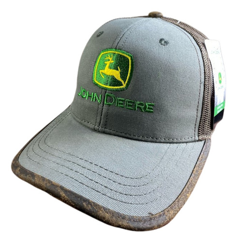 Gorra Estilo John Deere Gris Marrón Original Trucker Jd073 Gris Claro Único