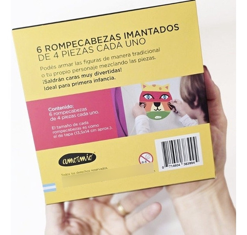 Rompecabezas Caras Animales Imantado Amormio 24 Piezas - Gg