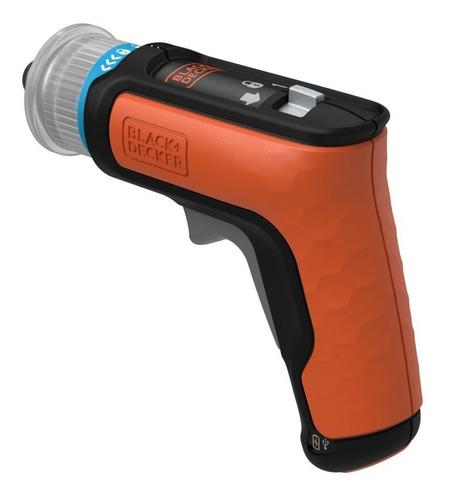 Parafusadeira Monta Móveis Hexdriver Sem Fio, Black Decker, Modelo BCRTA601, Encaixe sextavado 1/4" (6,35 mm), 1 Cabo de Carregamento USB, 1 Chave Hexagonal de 4mm, 5 Pontas