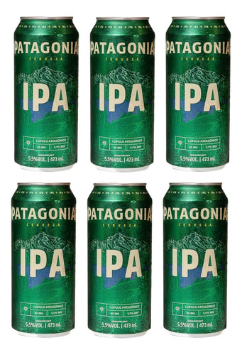 Kit C/ 6 Cerveja Argentina Patagônia Ipa 473 Ml
