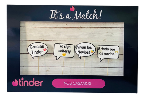 Marco Selfie Matrimonio Diseño Tinder Negro