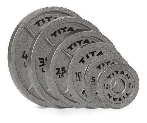 Titan Fitness Juego Placa Olimpica Hierro Fundido 245 Libra