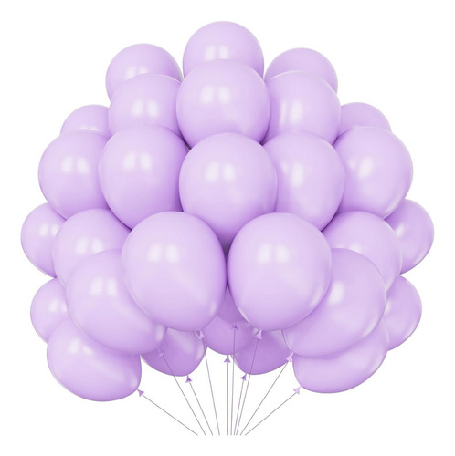 Globos Morado Macaron 10 Unidades Tamaño 25 Cm Fiesta