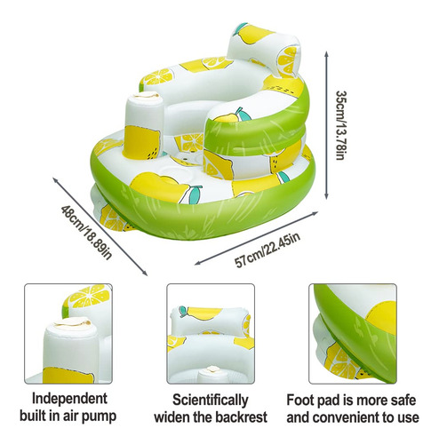 Asiento Inflable Para Bebé 3 Meses Silla Verano Con Bomba