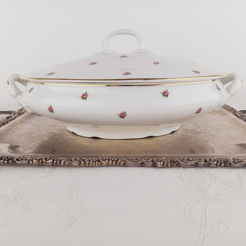 Sopera Centro Porcelana Checa Antigua Decoracion Fina Mirala (Usado)