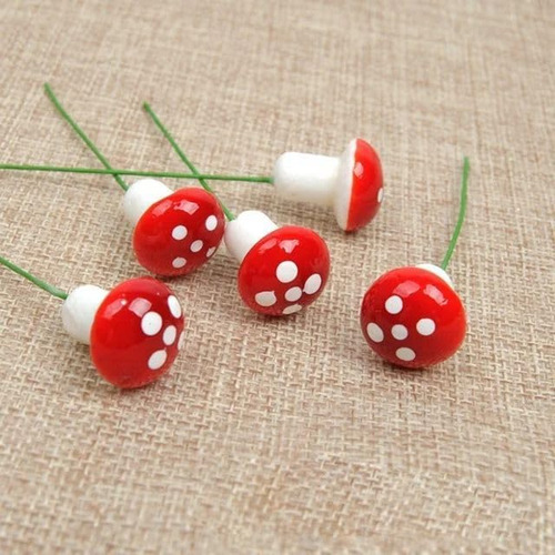 20pcs Mini Miniaturas De Miniatura Rojo Jardín Artificial Bo