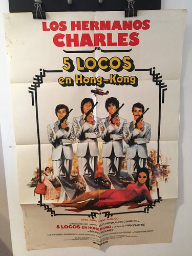 Afiche De Cine Original - 5 Locos En Hong Kong