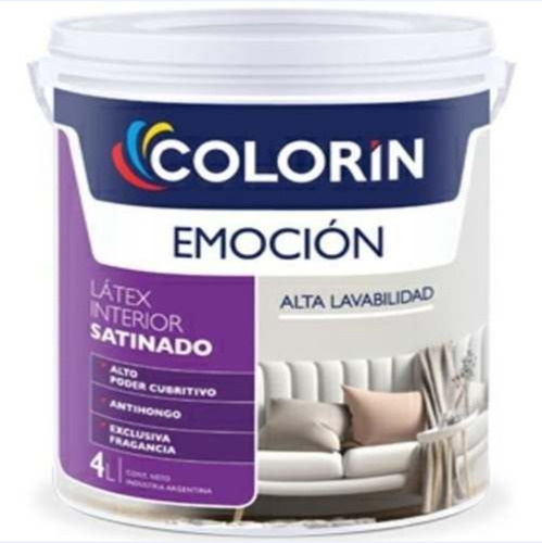 Latex Interior Emocion Satinado Lavable Blanco Colorin X 1 Litro