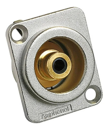 Imagen 1 de 4 de Ficha Rca Hembra Chasis Negro Amphenol Acjd-blk