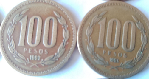 Colección Completa Moneda 100 Pesos Chile Antiguas 16monedas (Usado)