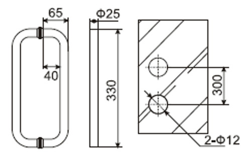 Kit Para Puerta 2 Bisagra Muro Vidrio 3 Clips 1 Jaladera C30