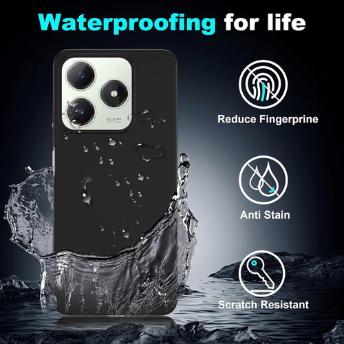 Funda Silicona Líquida Tpu Carcasa Para Realme C63/c61+mica Negro Realme C63 / C61/narzo N63 4g/realme Note 60
