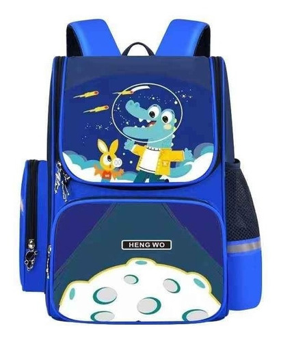 Mochila Escolar Niños, Astronauta Y Dinosaurios  - Oficio 