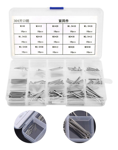 Alfileres Divididos De Acero Inoxidable, 150 Piezas, 15 Tipo